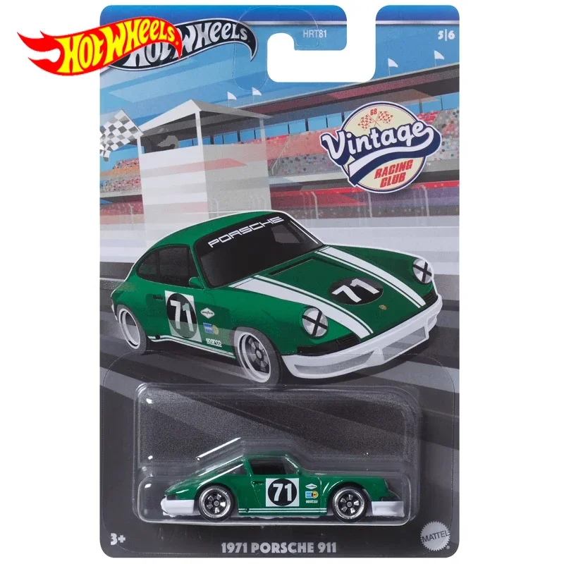 Original Hot Wheels Car Vintage Racing Club 1971 Porsche 911 Boys Toys 1/64 Diecast Vehicle Alloy Model Collection Birthday Gift