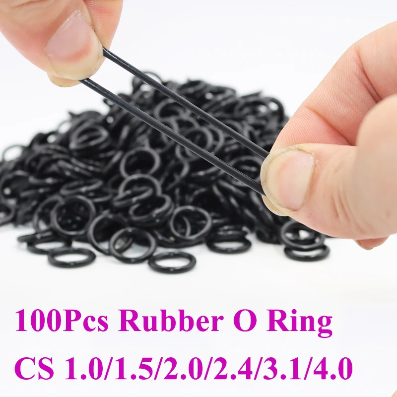 100/50Pcs Black NBR O Ring CS 1/1.5/2.0/2.4/3.1/4mm Seal Washer Round Rubber Sealing Gasket for Automobile Plumbing Faucet Oring