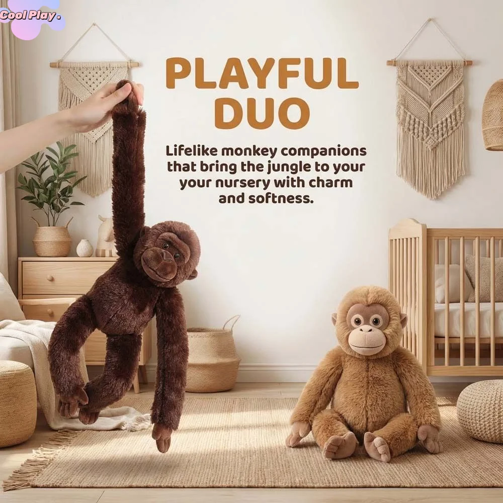 

Creative Long Arm Large Plush Monkey Doll Stuffed Doll Simulation Monkey Plush Toy 50cm Cartoon Orangutan Plush Doll Room Decor