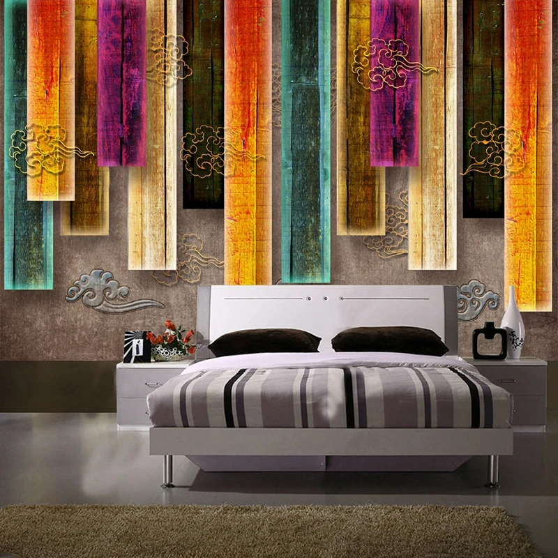 

Custom Mural Wallpaper 3D Retro Blocks Auspicious Clouds Wall Painting Living Room Bedroom Home Decor Creative Abstract Fresco