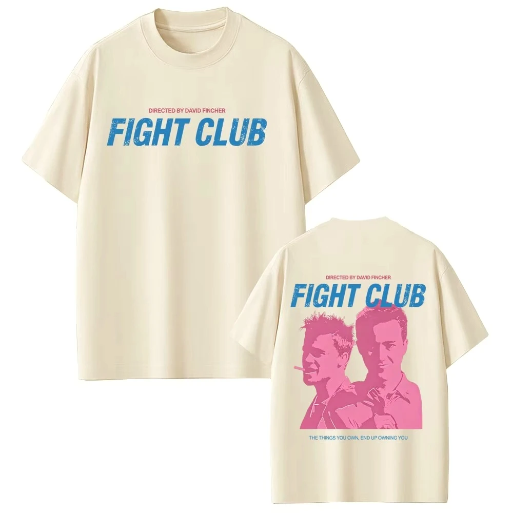 2026 Sommer Bestseller Film Fight Club Grafik T-Shirt Y2K Herren Damen Lässiges Vintage T-Shirt Hip Hop Streetwear Übergroßes T-Shirt – Detail 4