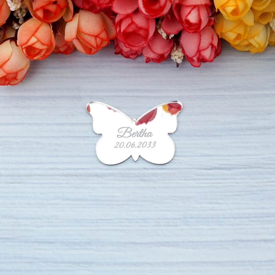 Custom Butterfly Tags Acrylic Engraving Name Cards Personalized Wedding Invitation Card Party Guest Gift Table Decor