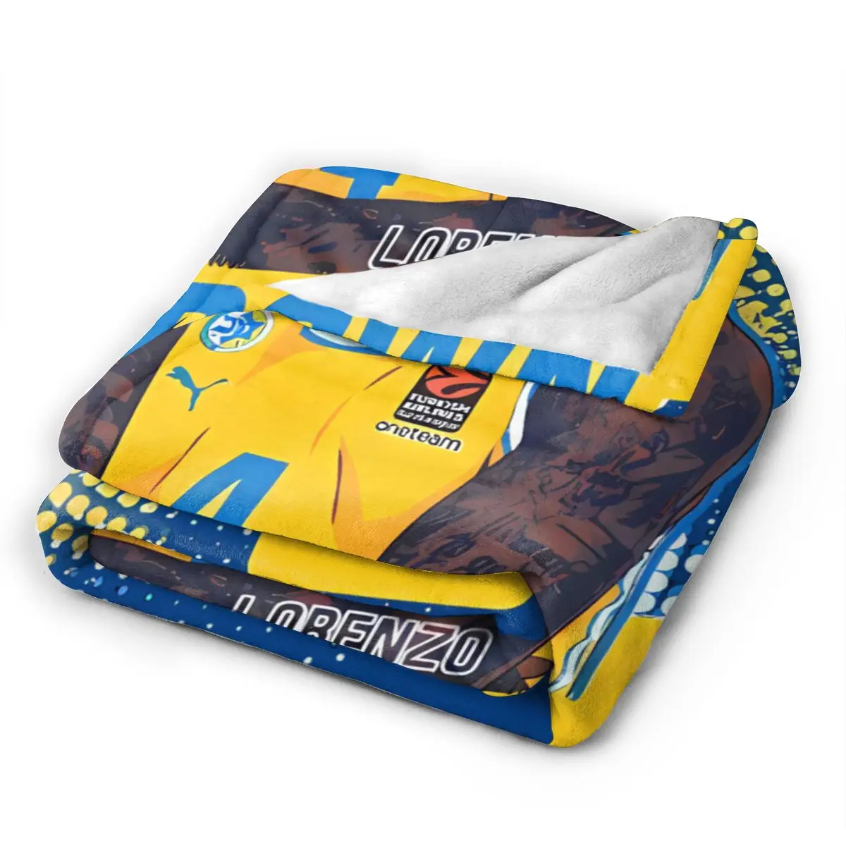 Maccabi Tel Aviv Basketball All Season Fleece Blanket Throw Ultra Soft Flannel Blanket Digital Printed Premium Fluffy Fleece