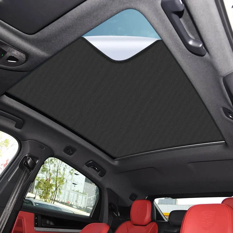For PORSCHE CAYENNE COUPE 2018-2026 Car Suede Fabric Electrostatic Adsorption Sunroof Sunshade Anti-UV Heat Insulation Skylight