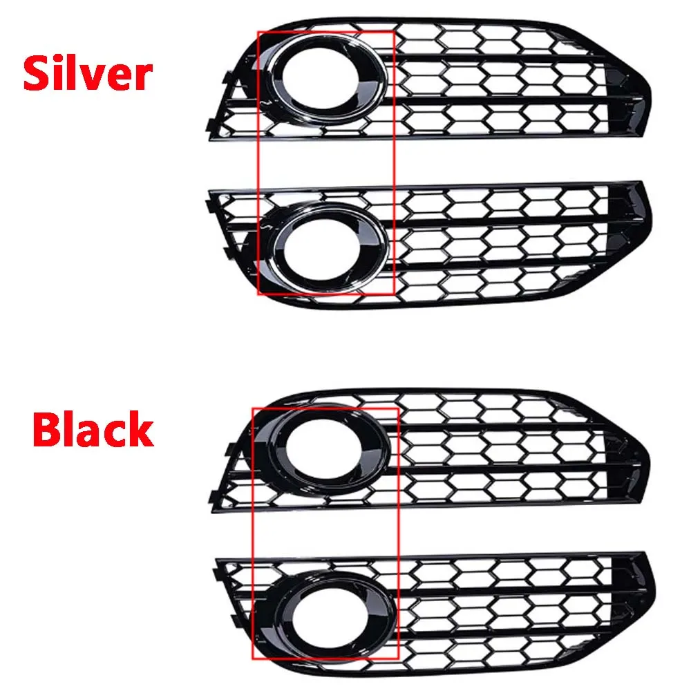 Fog Light Lamp Grille Grill Cover Car Front Fog Light Lamp Cover 8K0807682J Fit for Audi A4 B8 B8.5 Allroad 2009-2015