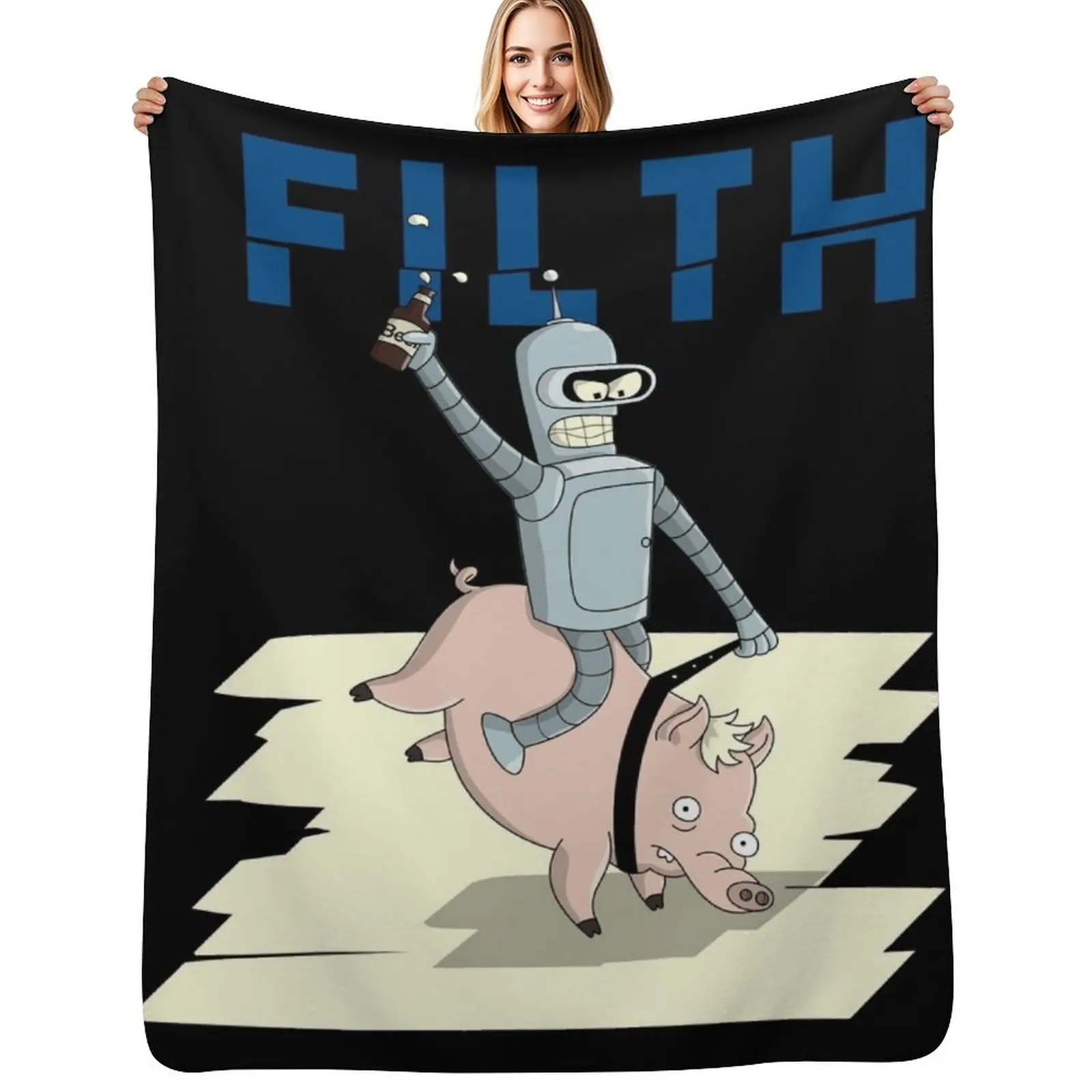 Filth Throw Blanket Faux Fur Soft Warm Blanket for Bed