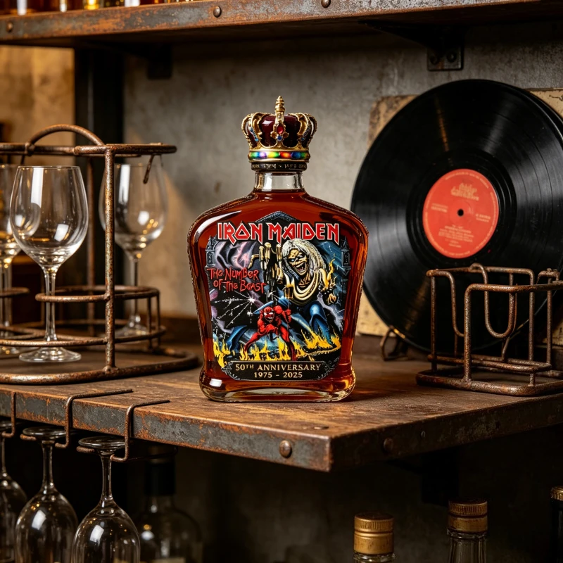 Декоративная бутылка для виски Iron Maiden The Number of the Beast, коллекционный сувенир для фанатов хэви-метал групп, украшение для бара или рабочего стола.