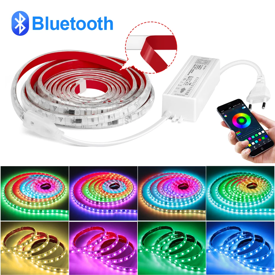 

Smart RGBIC Dreamcolor 220V Led Strip Light Adhesive 30M 50M 100M Waterproof RGBIC Led Tape Light No Flicker Room Bars Decor