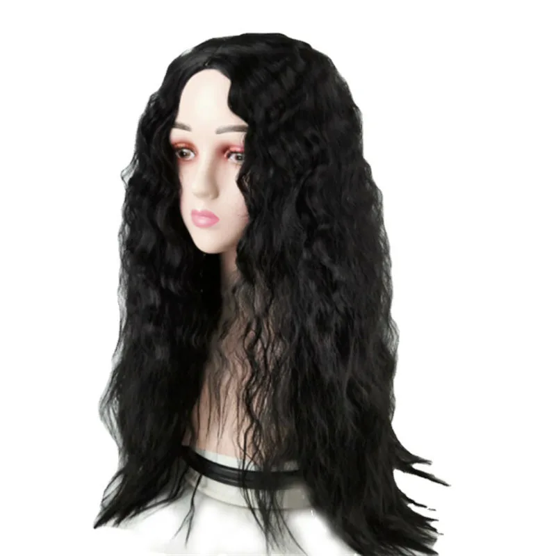 

Новый женский длинный вьющийся парик из взрывоопасного высокотемпературного шелка с маленькими завитками, риканский трансграничный парик, сменные волосы