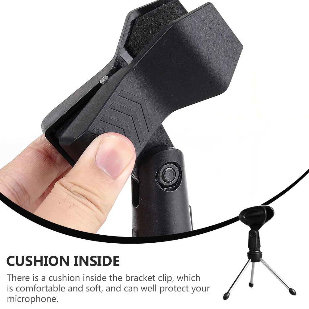 

2Pcs Adjustable Microphone Bracket Rotatable Head Stable Desktop Tripod Microphone Holder for Conference Broadcast Lecture