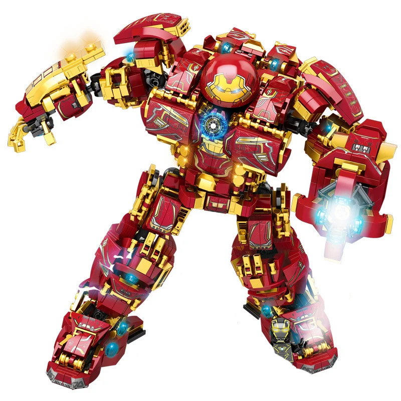 City War Avengers Marvel Iron Man Movie Super Armor Robot Building Blocks Warrior Mecha Figure Weapon Bricks Toys For Kids Gifts