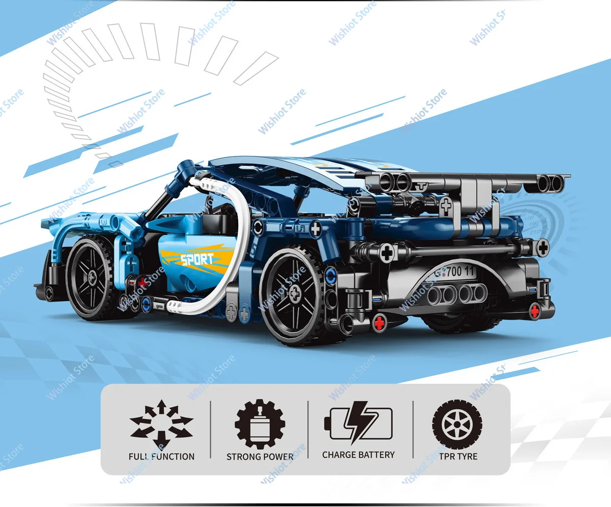 MOC 1:16 Sports Car Pickup Model City Off-road Racing Car Building Blocks 2.4G Remote Control Vehicle Classic Toy Boys Kids Gift