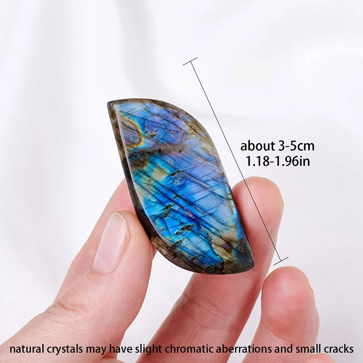 1PC Natural Crystal Labradorite Leaf Oval Shape Hand Polishing DIY Jewelry Making Decorative Ornament Household Supplies