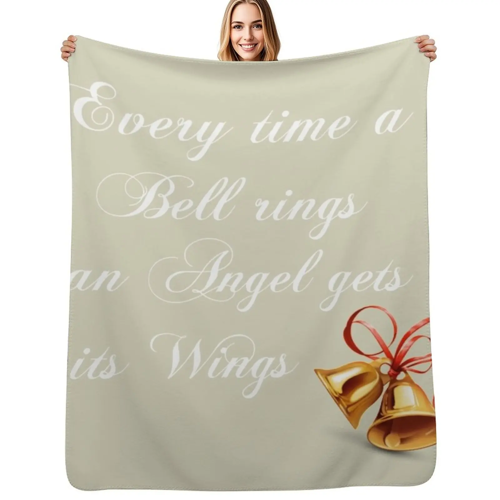 Every Time A Bell Rings An Angel Gets Its Wings Throw Blanket Ultra Plush Cozy Blanket for Napping Sleeping