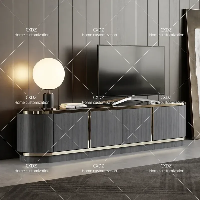 American Light Luxury TV Cabinet Small Apartment Audio Visual Cabinet Post Modern Simple Living Room Floor Cabinet Hong Kong