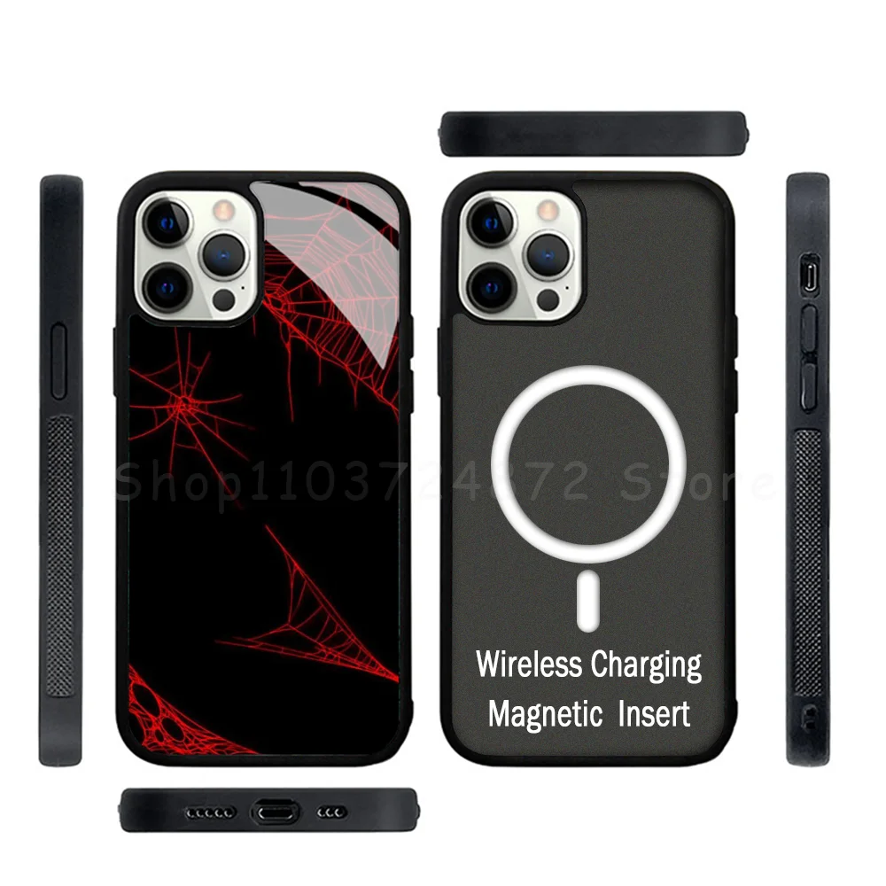 S-spider Man Phone Case Strong Magnetic For IPhone 15 14 13 Pro Max Mini Alex Mirror For Magsafe Wireless Charging Cover