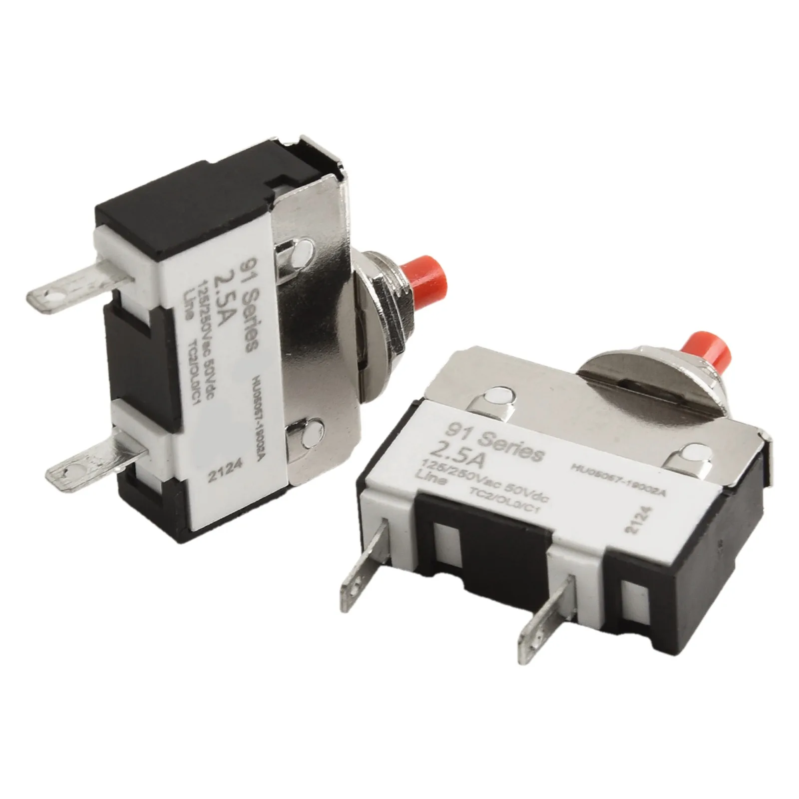 2Pcs Push Button Circuit Breaker Overload Protection Terminals Manual Reset Switch 2.5A,3A,4A,5A Overload Protection Breaker