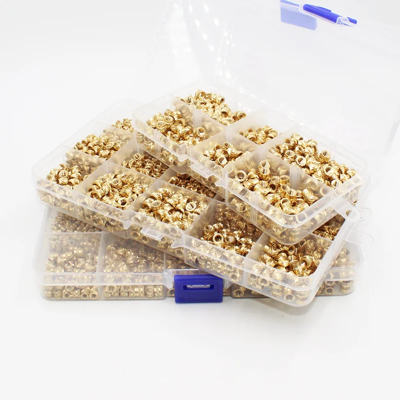 1400x Einsatz Gewinde Kit Messing Mutter M2 M3 M4 M5 M6 M8 Hot Melt Heat Set Einsätze für Kunststoff 3D Drucker Kupfer Rohr Einsetzen Mutter – Detail 1