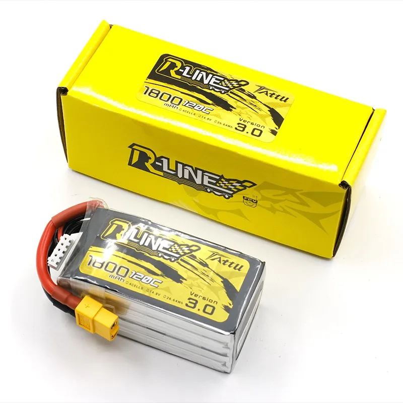 Tattu R-Line Version 3.0 V3 1300/1400/1550/1800/2000mAh 120C 4S  14.8V Lipo Battery XT60 Plug FPV Racing Drone RC Quadcopter