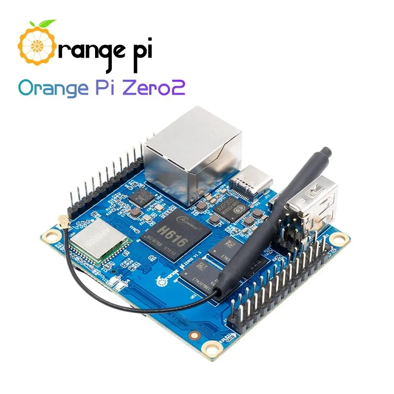 Orange Pi Zero 2 1 GB DDR3 Allwinner H616 Mini-PC WiFi Bluetooth Single Development Board Computer, läuft mit Android 10/Ubuntu/Debian