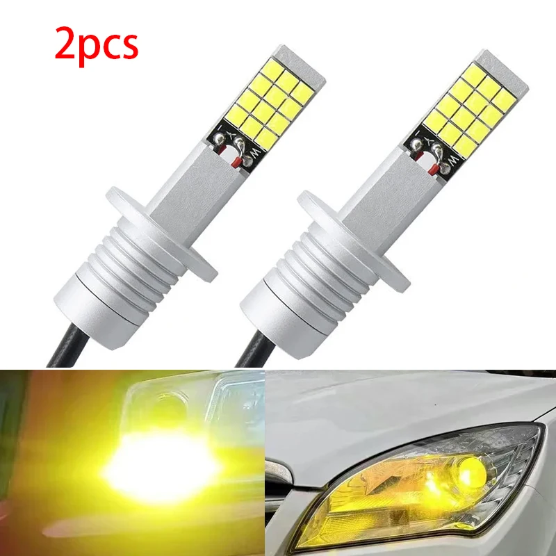 

12V H1 H3 H4 H7 9005 9006 White Yellow 3000 6500k 3030 LED Car Motorcycle DRL Driving Lights Fog Lights Dual Coor 360 Degree