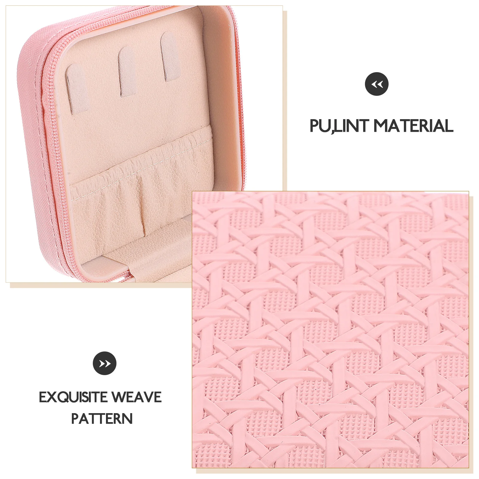 

Ear Studs Earring Storage Box Compact Jewelry Organizer Case Travel Holder For Girls Women Portable Lined Woven Design Jewelry