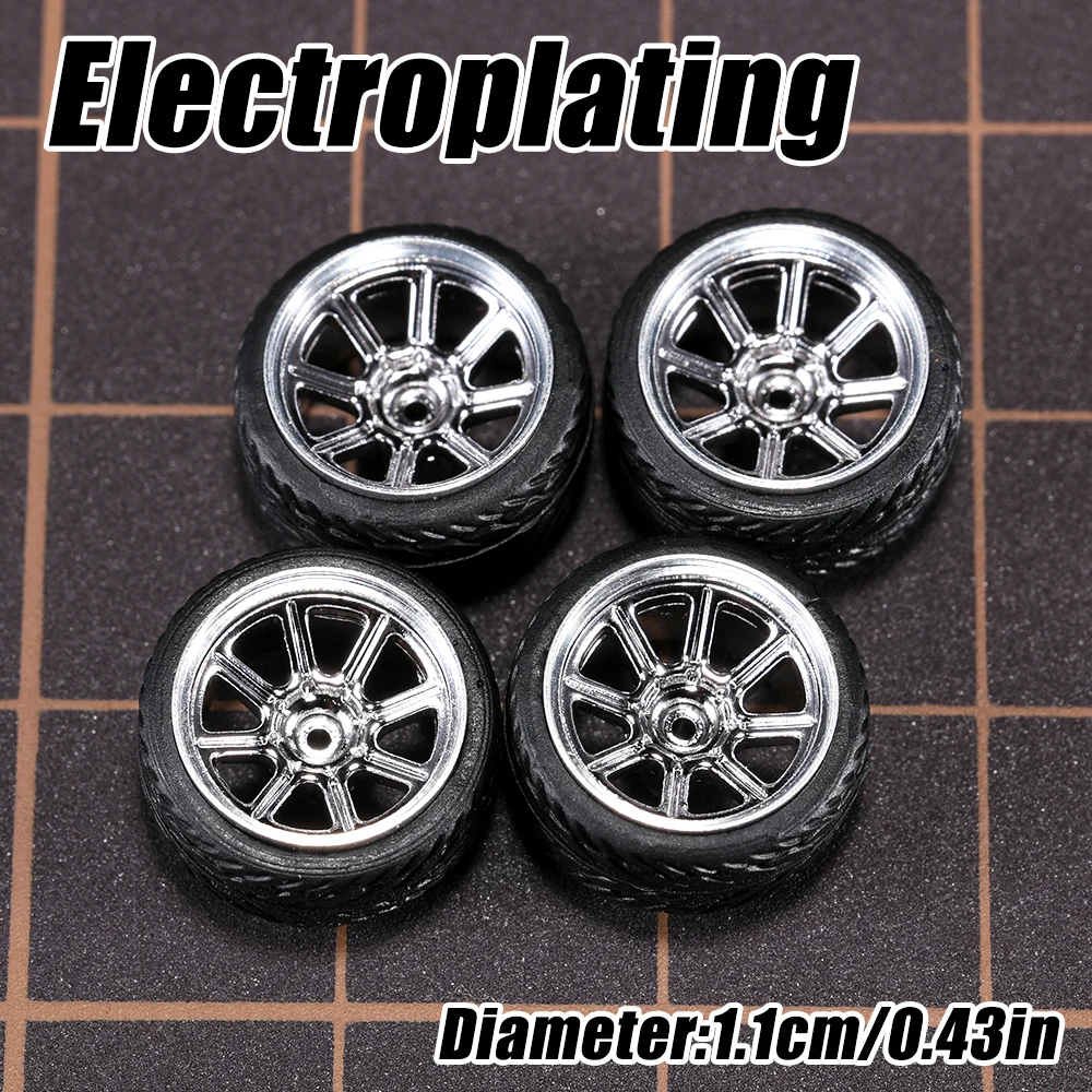 1/64 Modellauto-Räder 4er-Set - 11mm Durchmesser ABS-Gummireifen mit Bremsscheibe - Upgrade-Teile für Tomica Diecast-Fahrzeuge – Detail 19