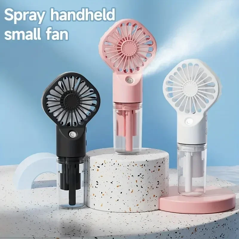 

Portable Rechargeable Handheld Misting Fan - Battery operated USB rechargeable mini face steamer fan for travel and outdoor use