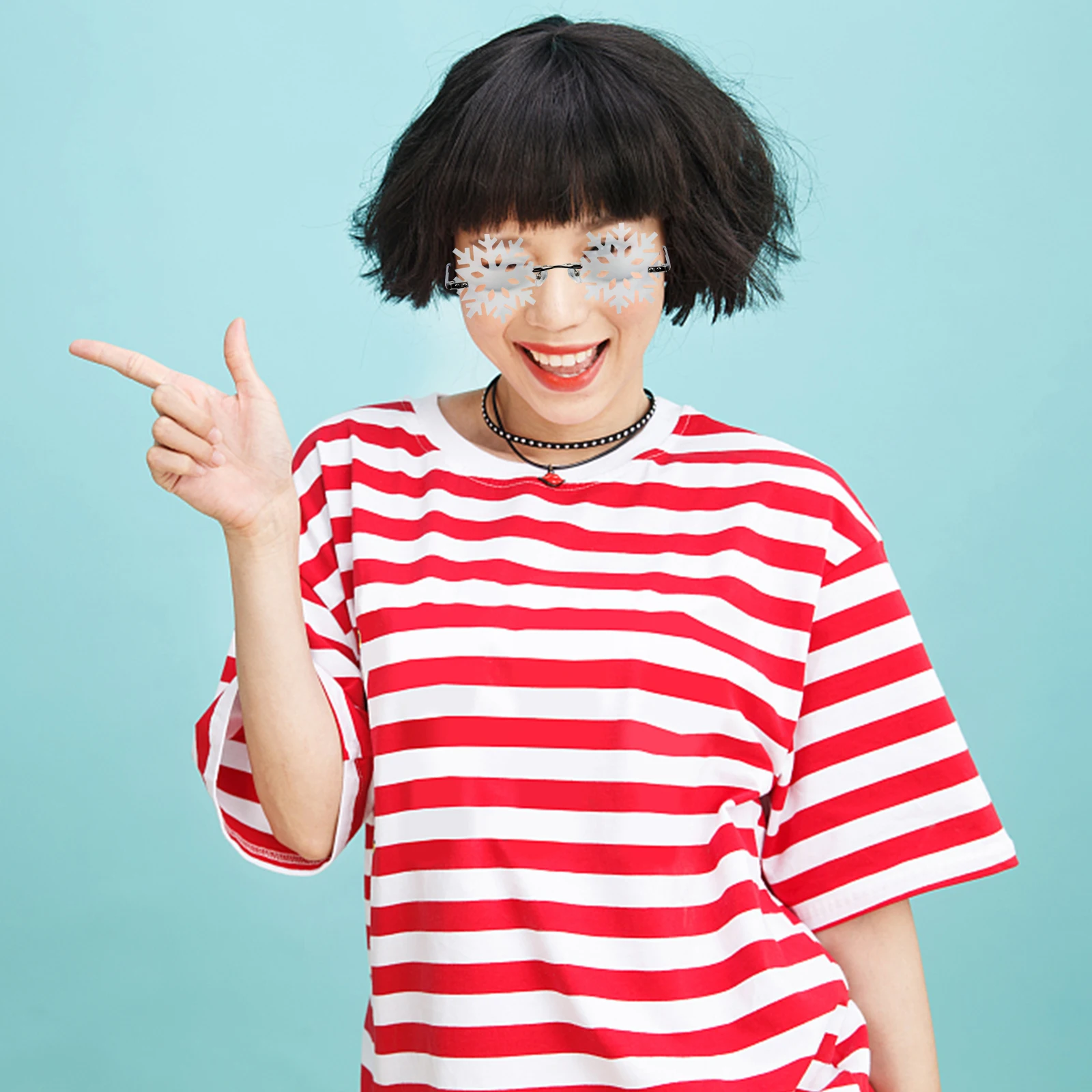 

Snowflake Sunglasses Eyewear Rimless White Personalized Men Women Christmas Party Glasses Outfits Sunglasses