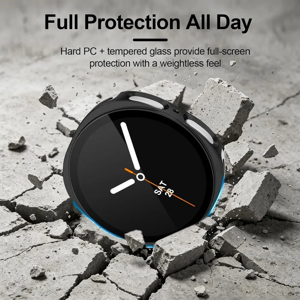 Gehärtetes Glas + Abdeckung für Samsung Galaxy Watch 9 8 40 mm 44 mm Displayschutzfolie, kratzfeste Stoßstange für Galaxy Watch 8 9 – Detail 3