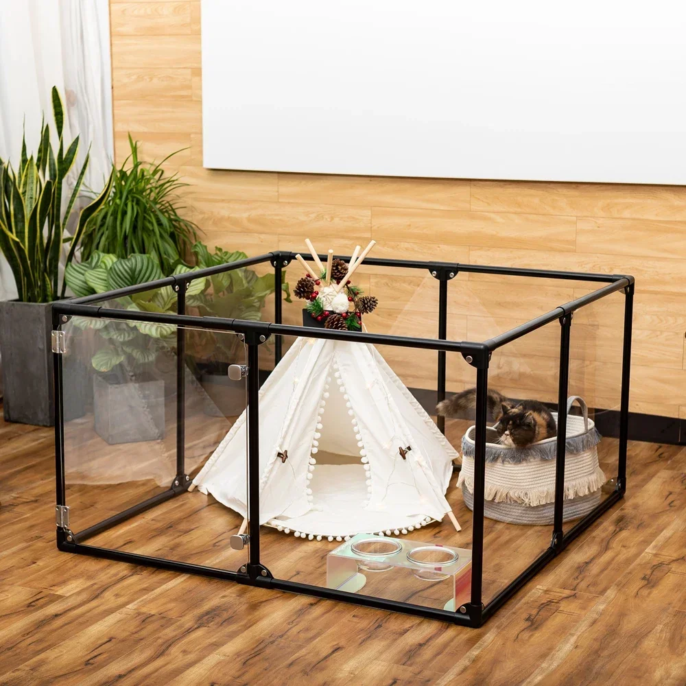 ZMaker DIY Transparent Foldable Yard Pet Fence Cage High Quality Pet Dog Playpen