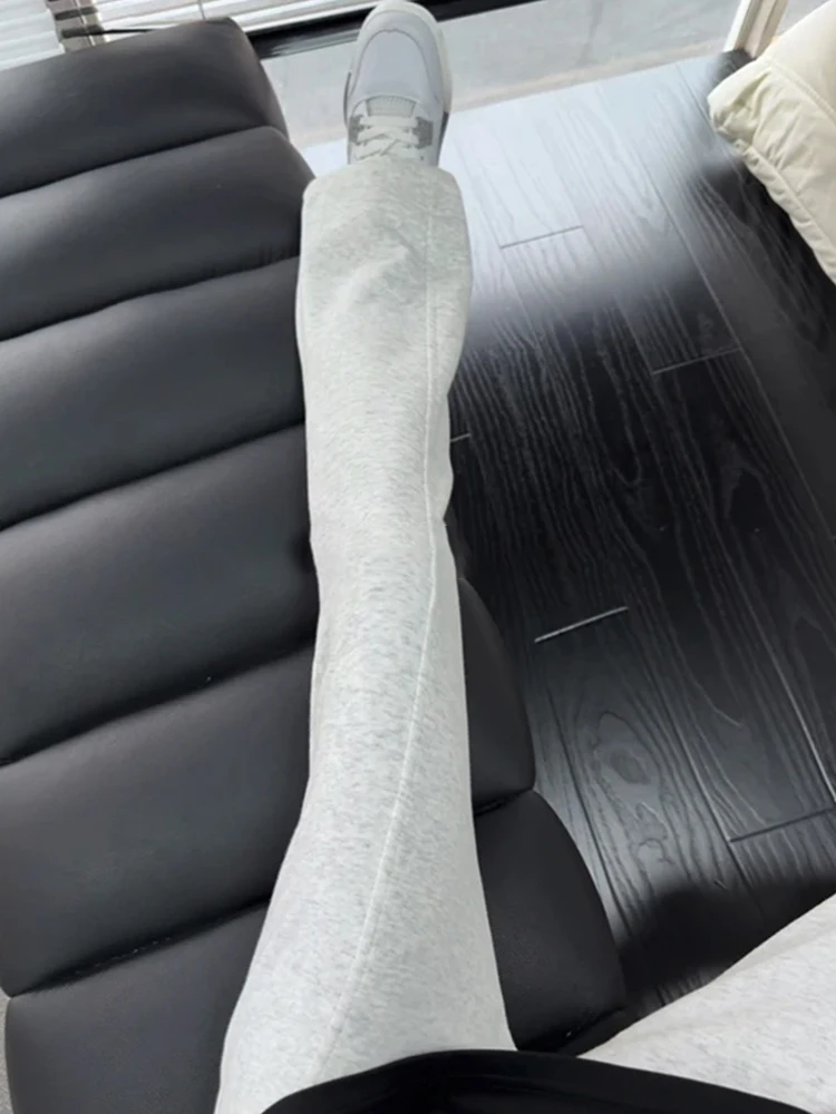 

ay American Sle Straight Leg Spor Sweatpants for Men Autumn Cleanfit Drapey Pants Slant Cut Slimming Knife Pants