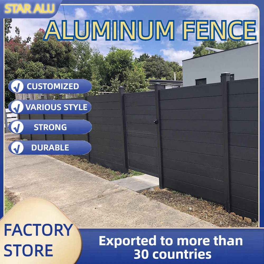 Aluminum Full interval Fence Customized Decoration Aluminum Composite Fence Outdoor Simple Design Garden Security System Alu
