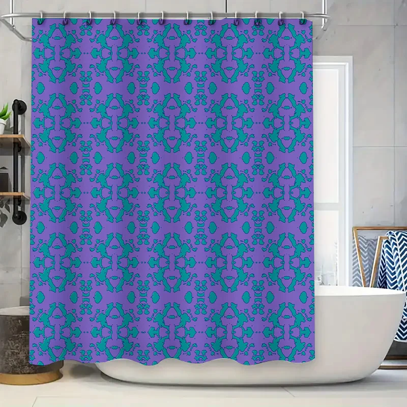 

Vibrant Koi Fish Shower Curtain for Bathroom Decor Purple Teal Printed Fabric Waterproof Bath Liner with Hook Rings Package in M