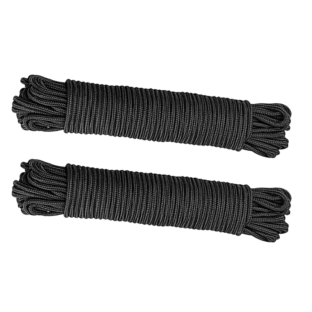 

2 Rolls Clothes Braided Rope Camping Gear Windproof Clothesline Tie Pull Travel