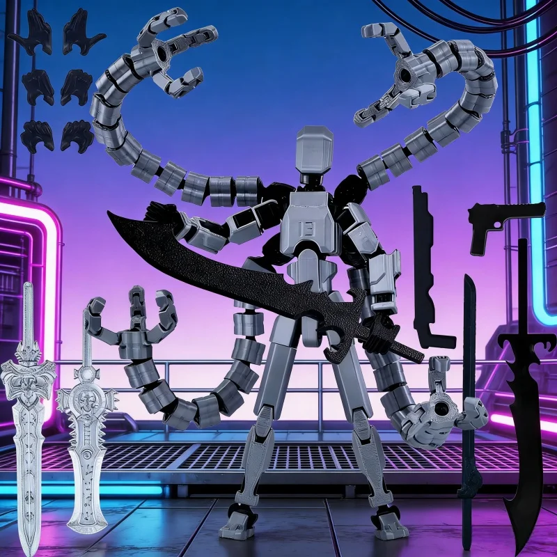

T13 Action Figure 3D Print Multi-Jointed Movable Titan Monster 13 Lucky Dolls Robot Action Figure Small Decorative Ornament