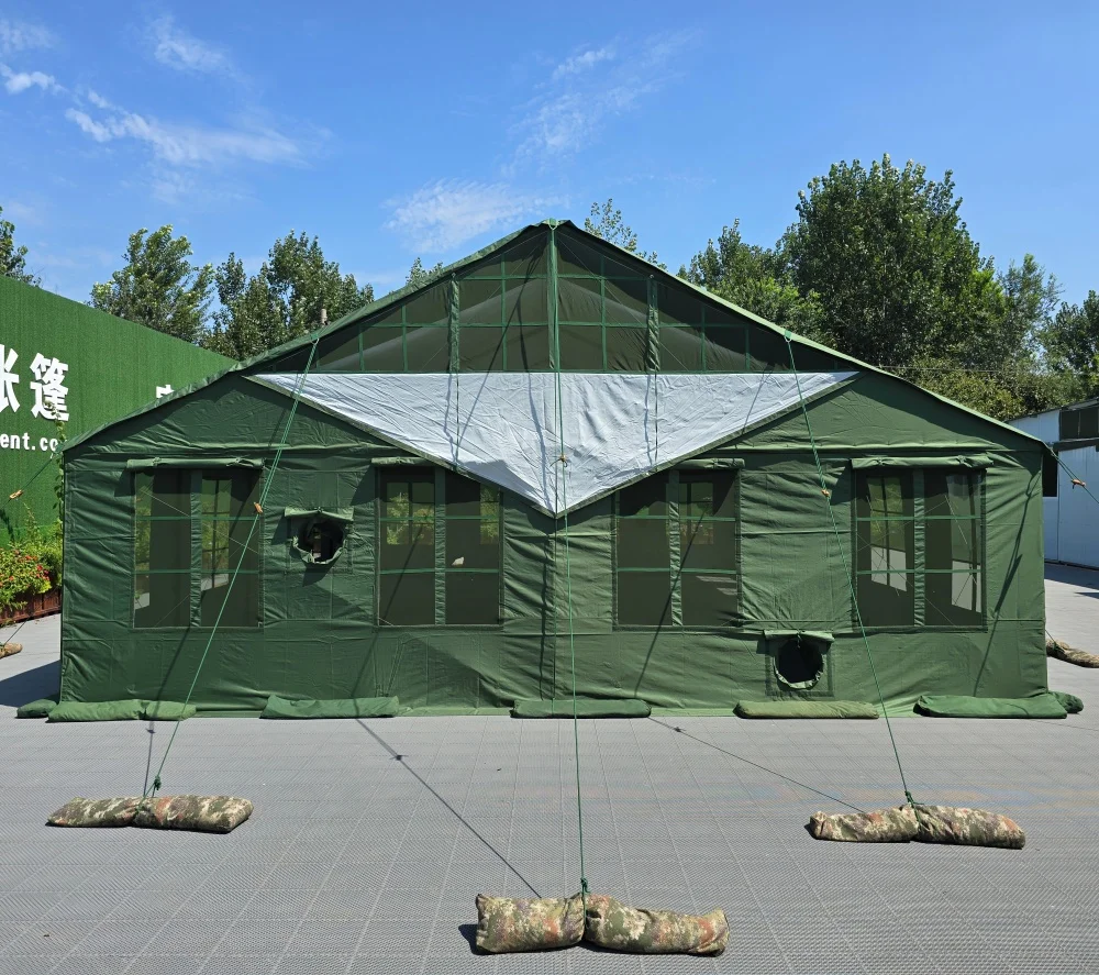 Customized 30-40-50 Man Large Steel Frame Accommodation Tent With Inner Hanging Roof Customizable