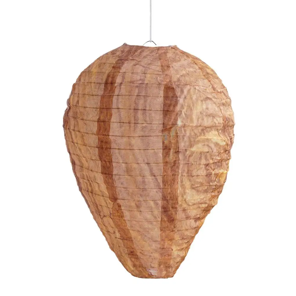 Hanging Wasp Nest Decoy Outdoor Waterproof Fake Wasp Decoy Hornets Lantern Insects Beehive Decoy Plastic Nest Drive Paper N F9s6