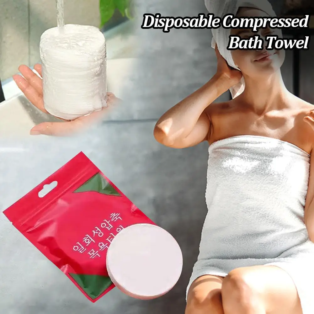 Large Compressed Towel - Disposable Essential Bath Towel For Travel, Washable Wipes And Home Textile Bathrobe J7u0