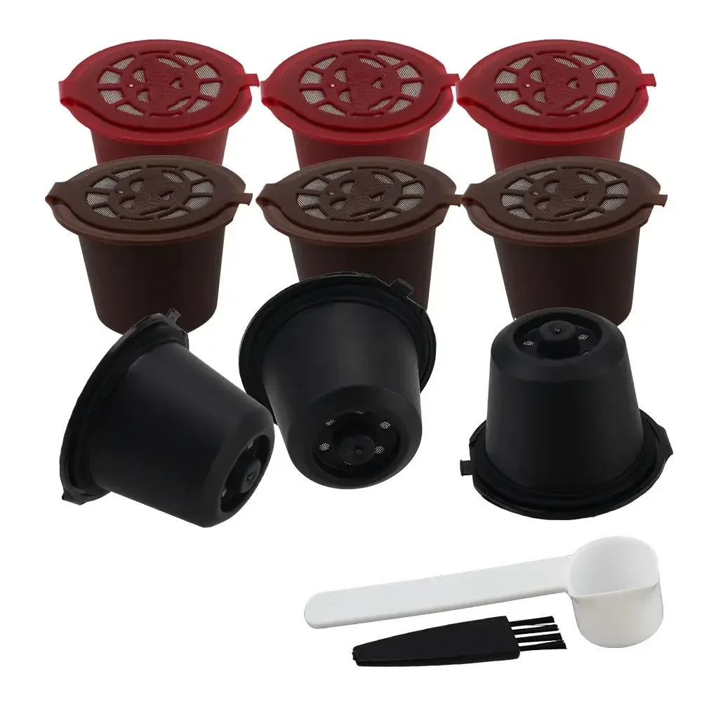 

4 Pieces Reusable Coffee Capsules Cup With Spoon Brush Coffee Filter For Nespresso Coffeeware