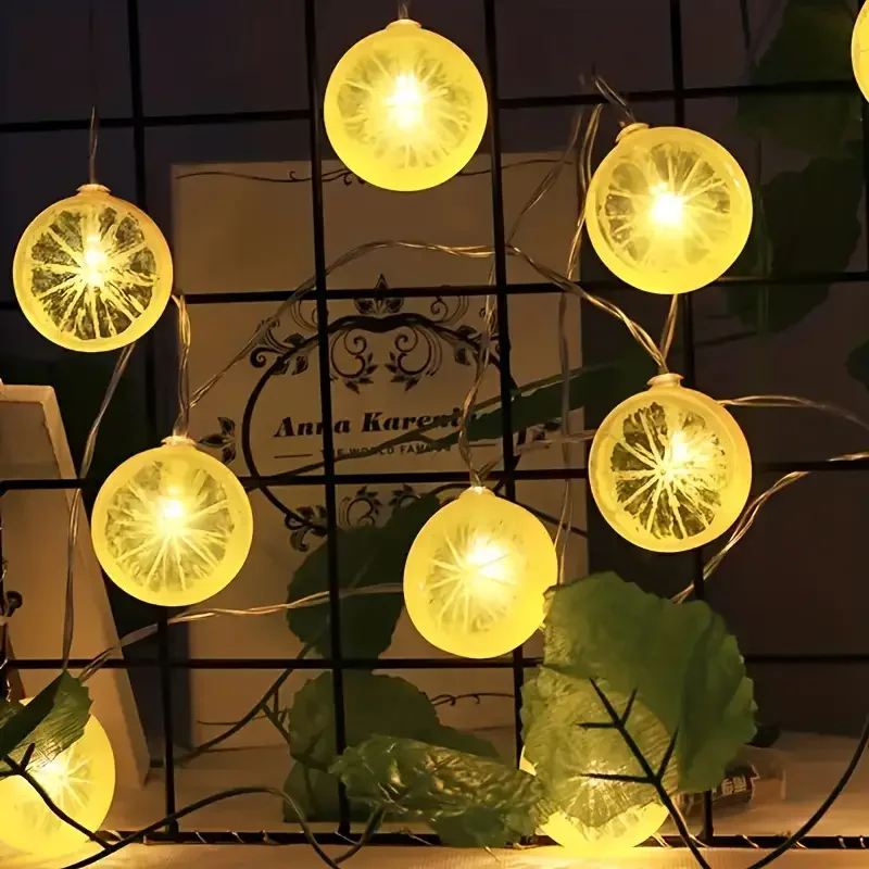 2025 Luces de cadena LED de limón Luces de decoración de Roma Decoración de fiesta interior Batería Luces de hadas alime