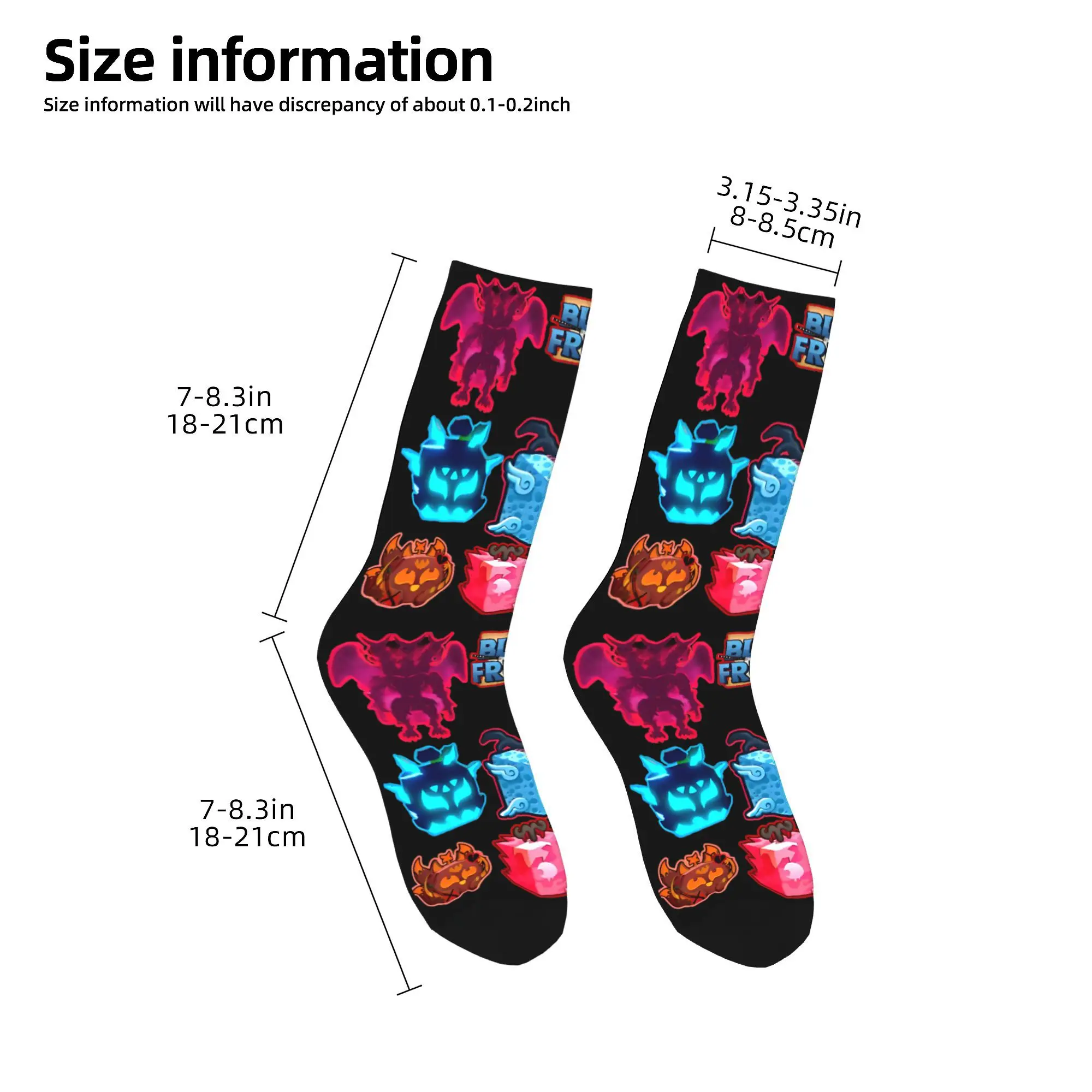 Funny B-blox fruits Football Socks  Polyester Long Socks for Women Men Breathable