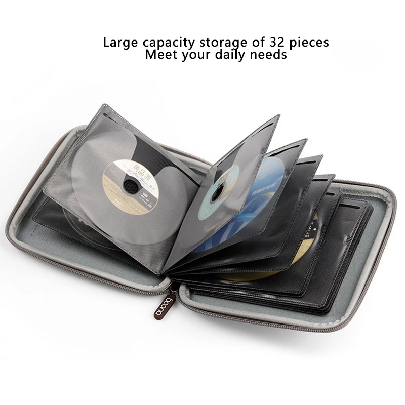 T85C-2X BOONA CD Disc Case Car Home DVD Disc Storage Bag For PS4 Game Disc Storage Bag (32 Pieces)