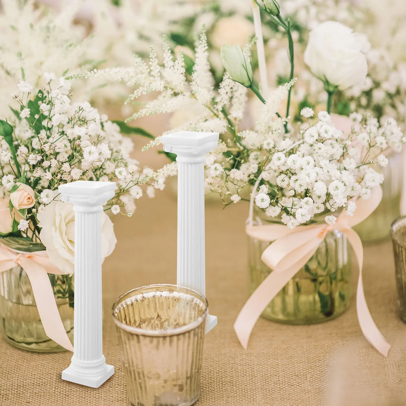 6Pcs Mini Roman Pillar Column Statue Tabletop ornament Photo Props multiuse Roman Pillar Sculpture Home wedding Decoration