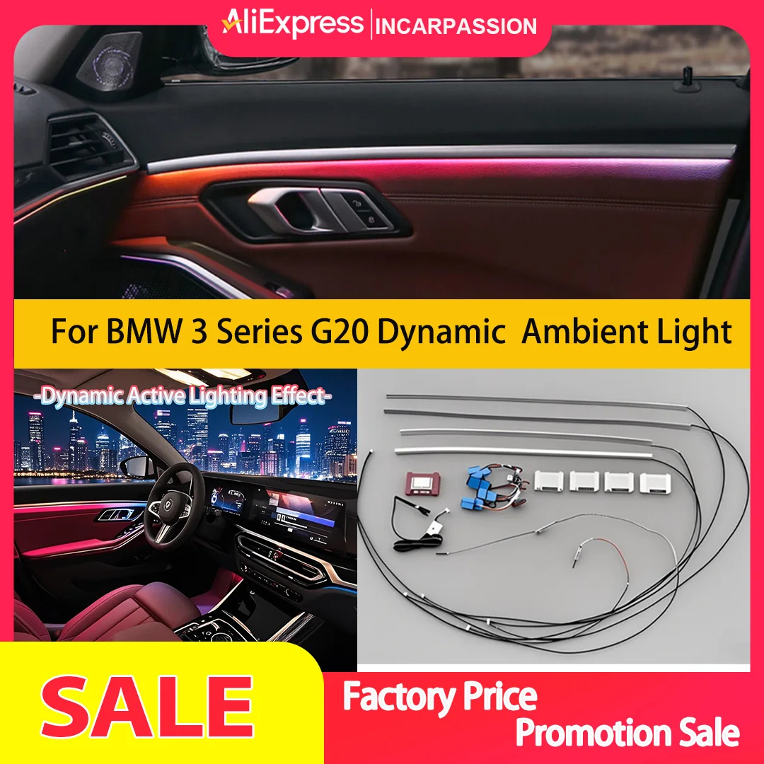 11 Colors OEM Design Dynamic Active Contour Ambient Light for BMW 3 Series G20, G20 Enhanced Door Trim Light