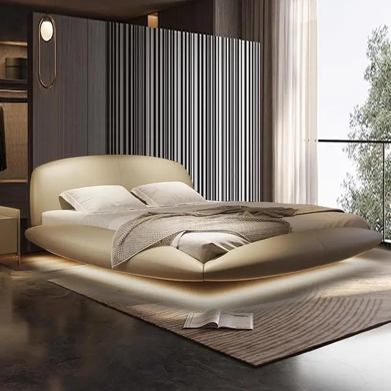 tf-Floating Frame Bed High End Quality Apartment Master Bedroom Create Light Luxury Wedding Create Muebles Bedroom Furniture-