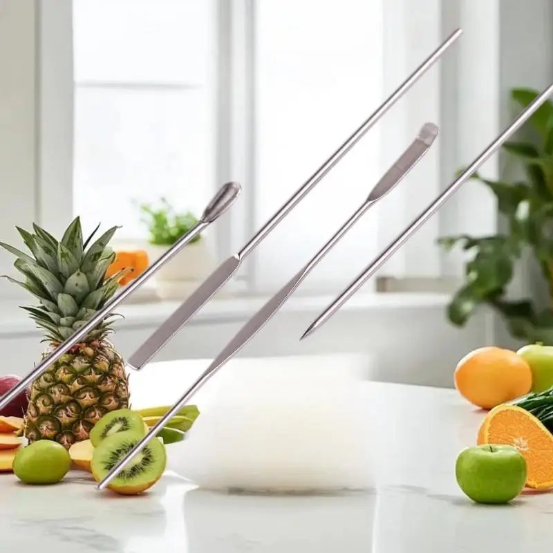 4 個ネイルアート撹拌棒ツールステンレス鋼粉末液体ジェルポリッシュスプーンスパチュラファンデーション混合ツール