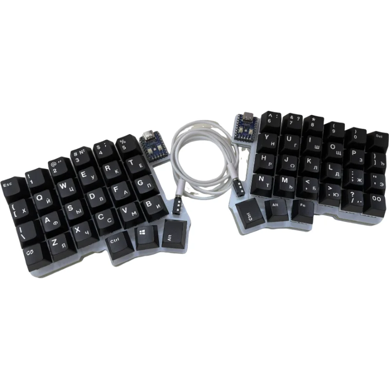 

Silakka54 Wired Split Keyboard Black Customized Single Mode Split Mechanical Keyboard Left Right Hand Keyboard Ergonomic Gift
