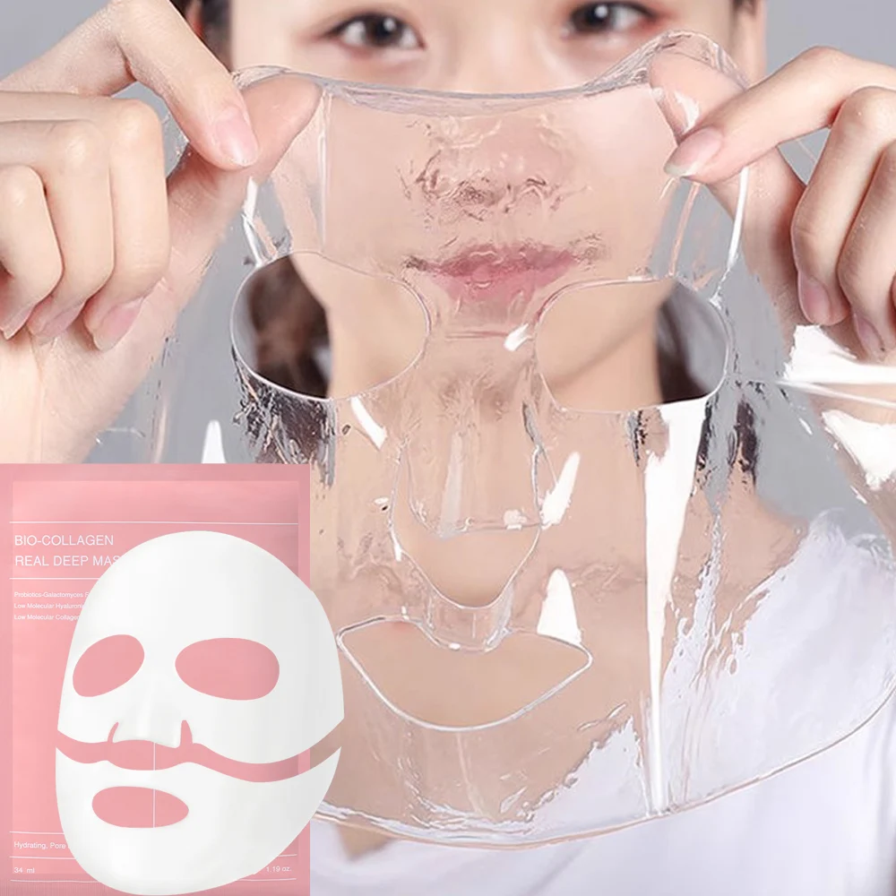 10x Bio-Collagen Real Deep Mask Anti-Wrinkle Lifting Face Mask White Translucency Hydrolyzed Collagen Collagen Moisturizing Mask