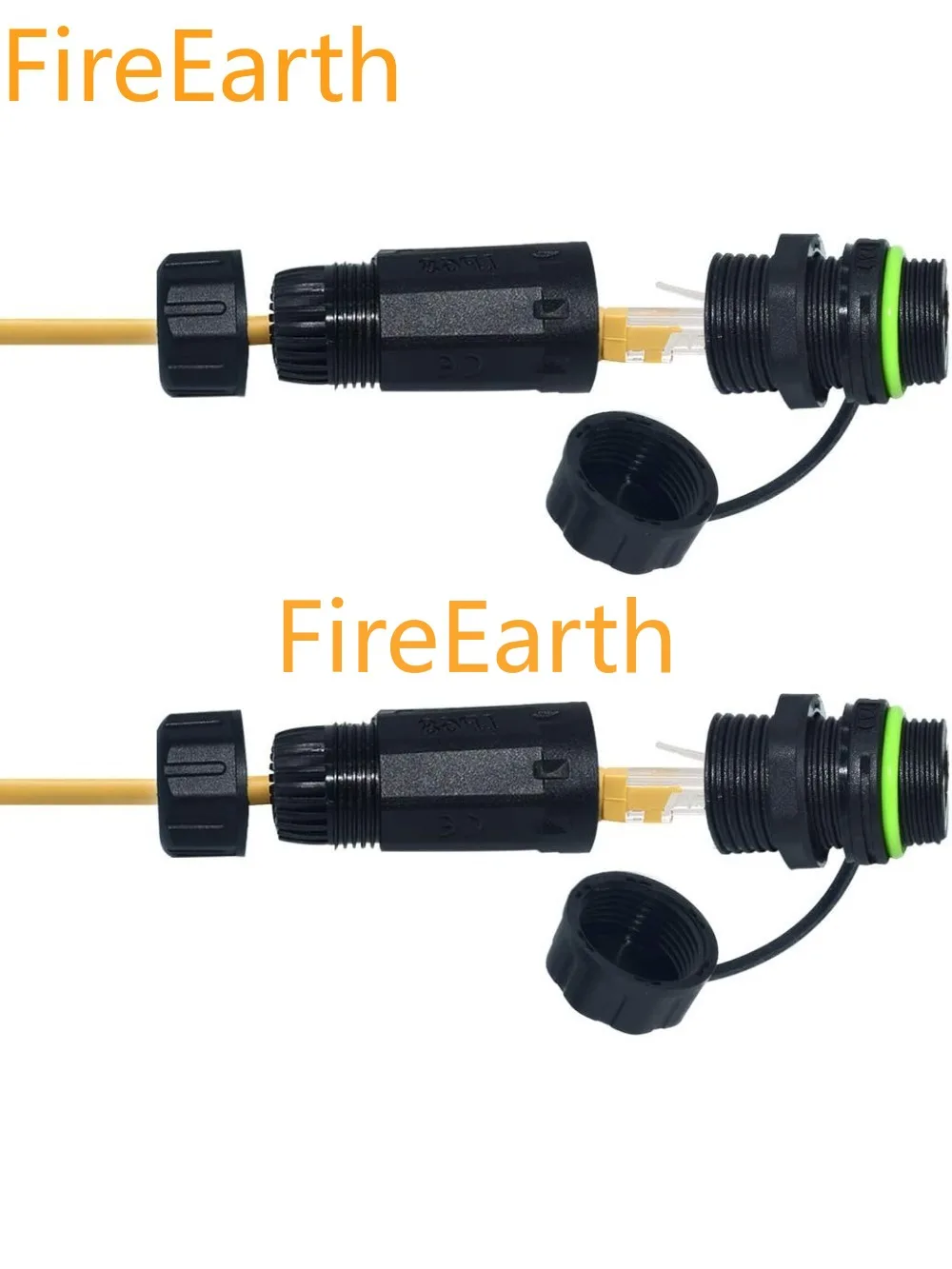 

RJ45 Waterproof Connector IP68 Cable Connector,Panel Mount Coupler Female to Female,with Shielding Cable Coupler-CAT5E-Green